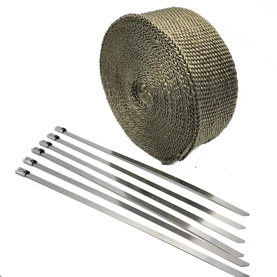 Exhaust Pipe Insulation Heat Proof Lagging Insulating Band High Temperature Protection Hitteband Basalt Titanium Exhaust Heat Wrap 